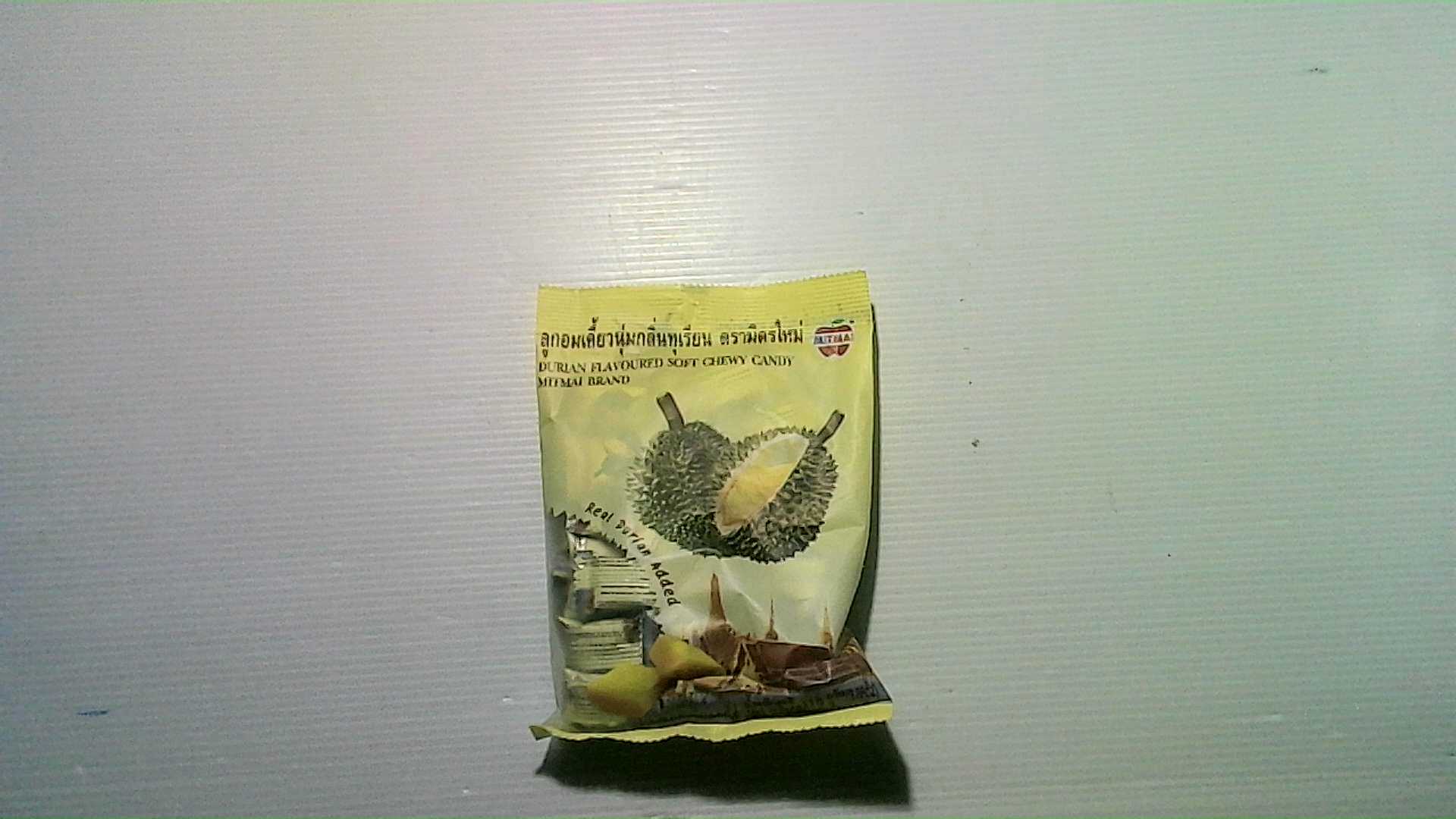 Durian-flavored soft chewy candies