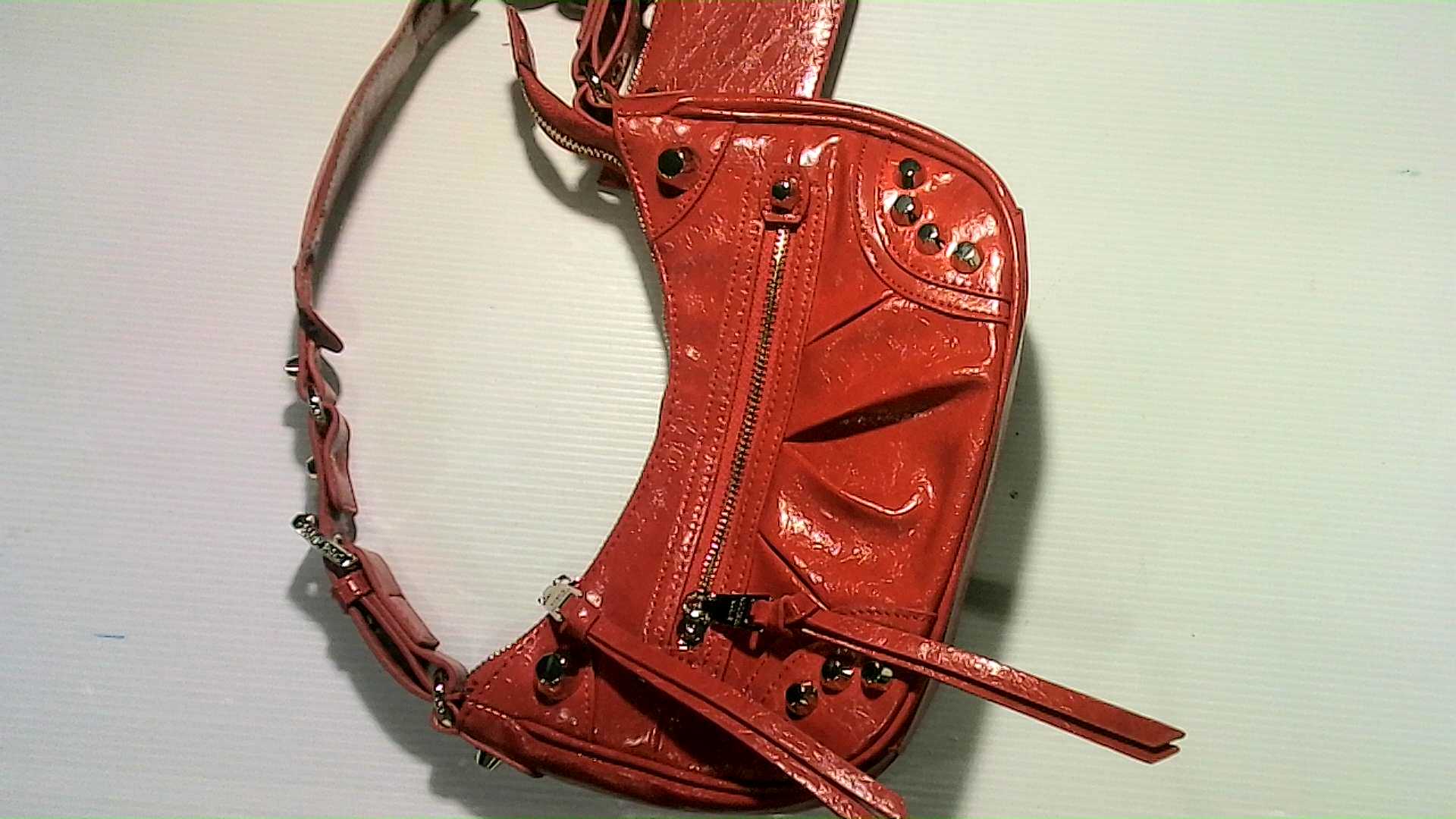 red leather shoulder bag