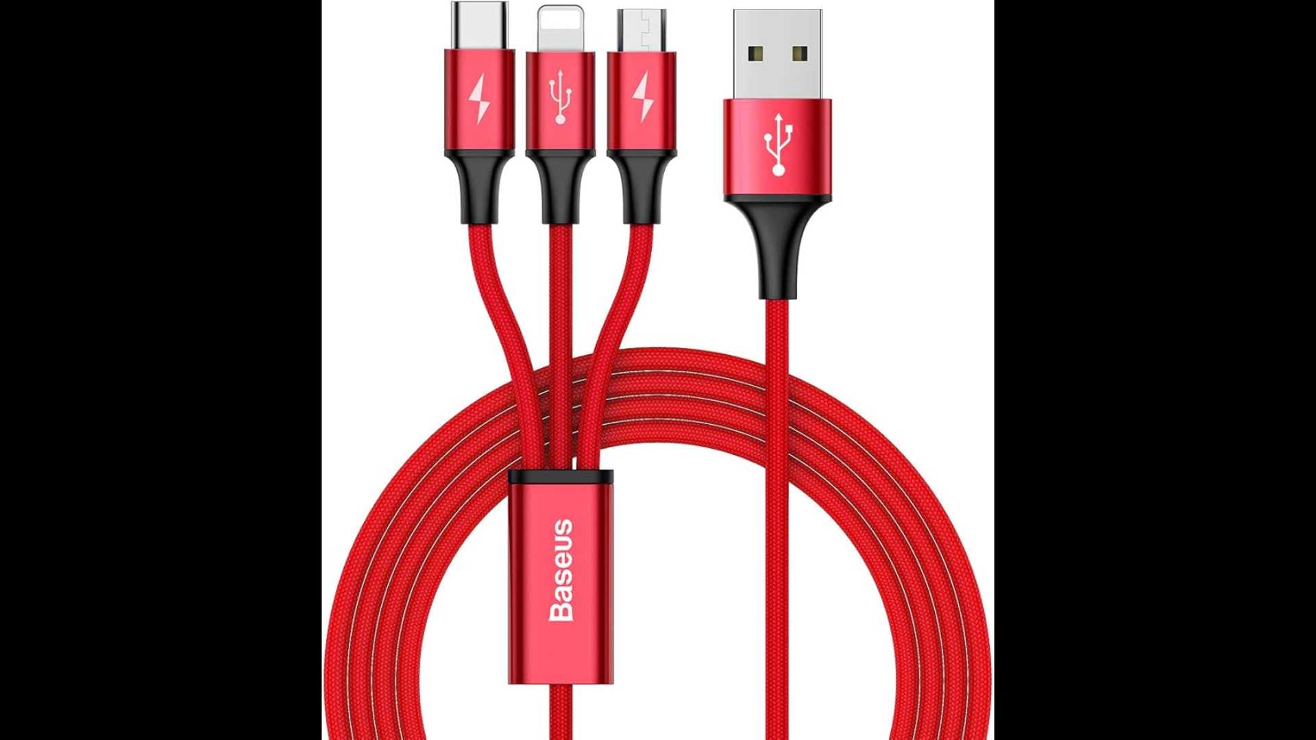  3-in-1 Fast Charging Data Cable USB-A To Lightning/Type-C/Micro-USB (3A - 1.2m)