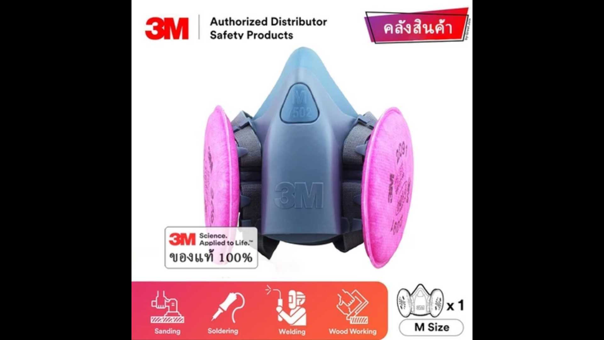 3M Half Facepiece Reusable Respirator 7502 with Particulate Filters