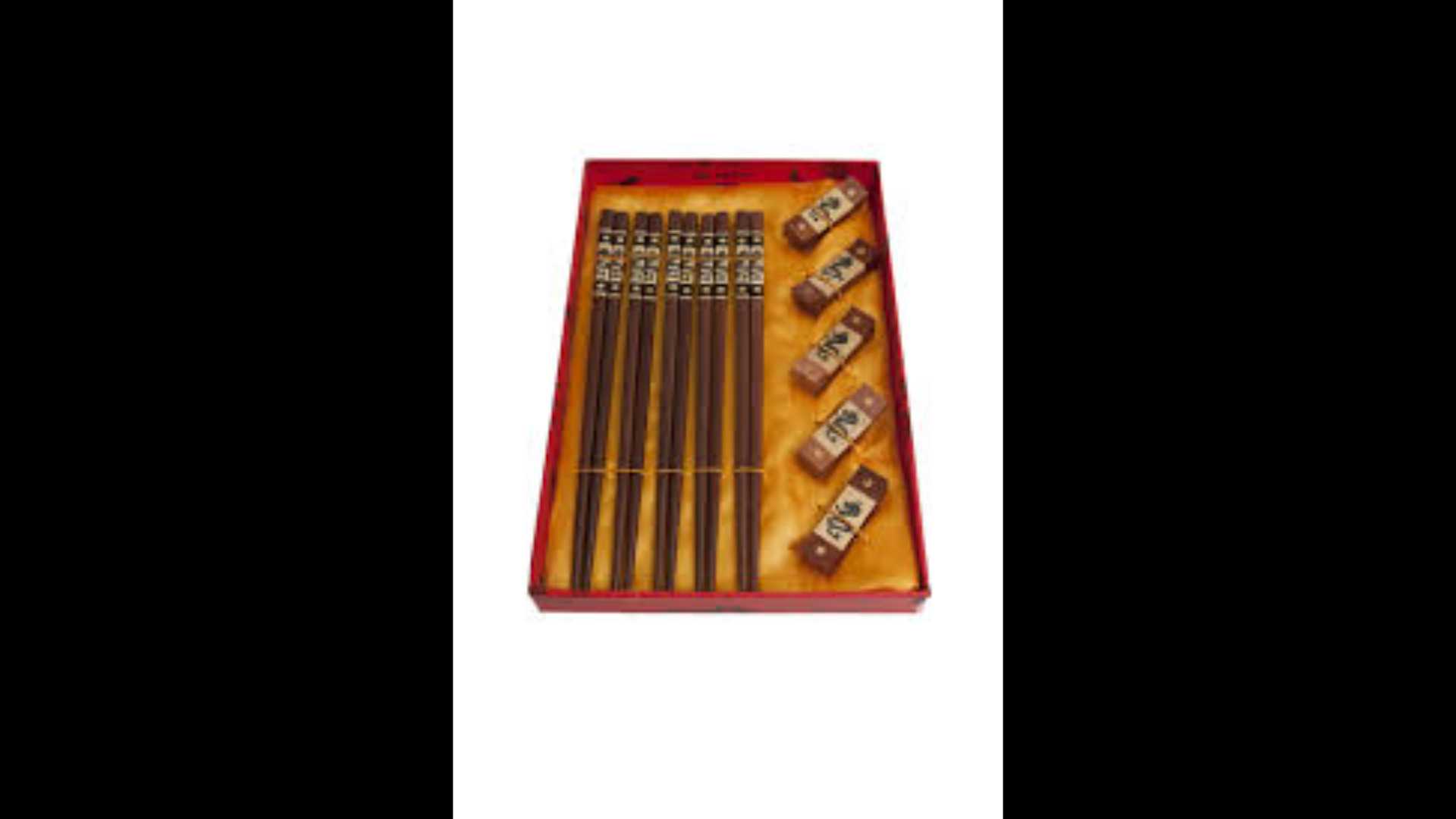 Wooden chopsticks, 5 pieces per box.