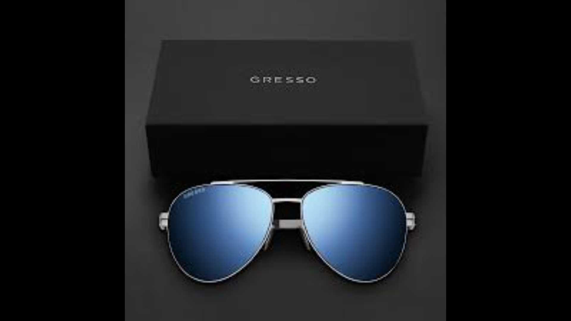 Gresso sunglasses in a leather case