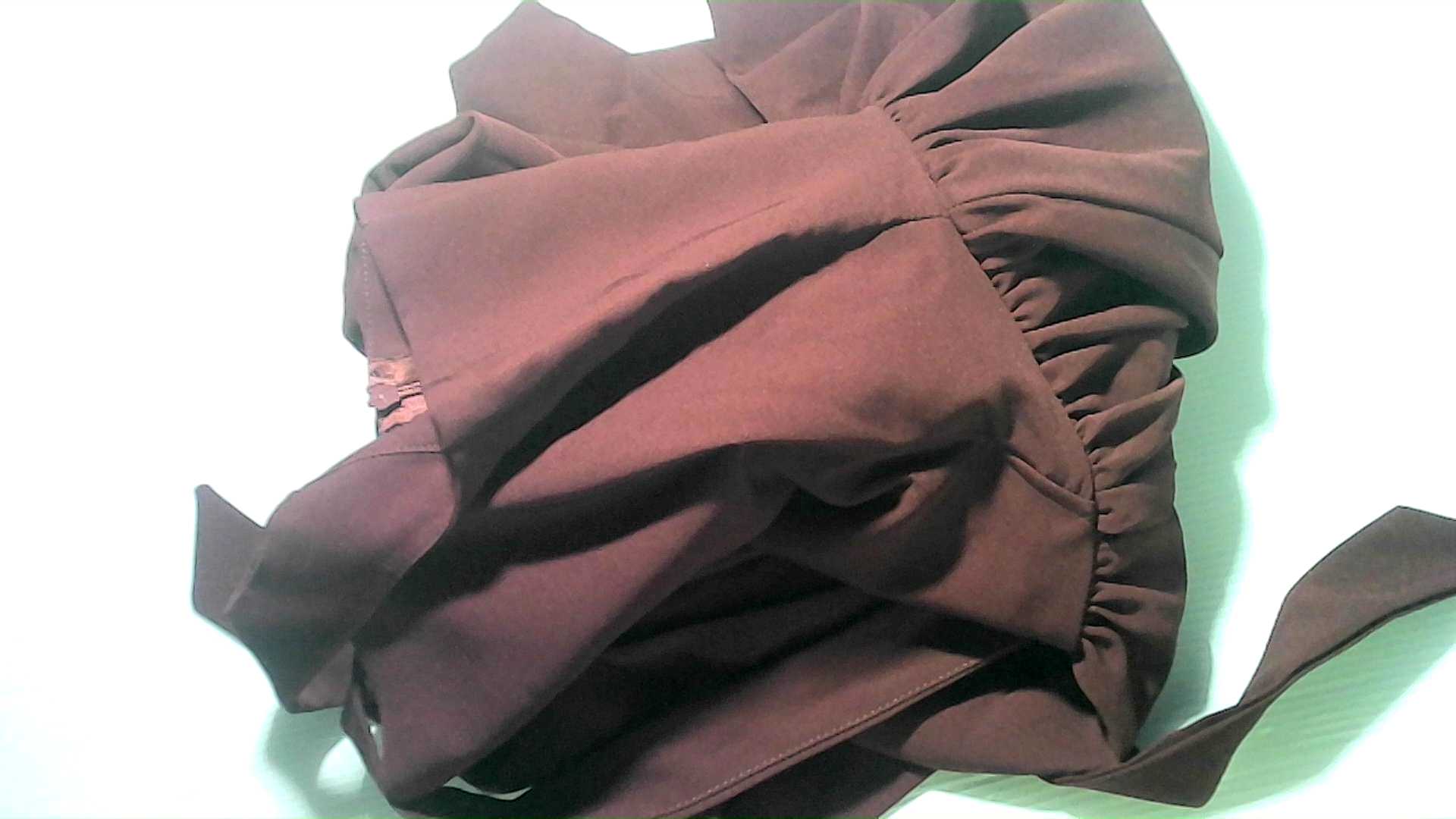 short dress made of synthetic fabric