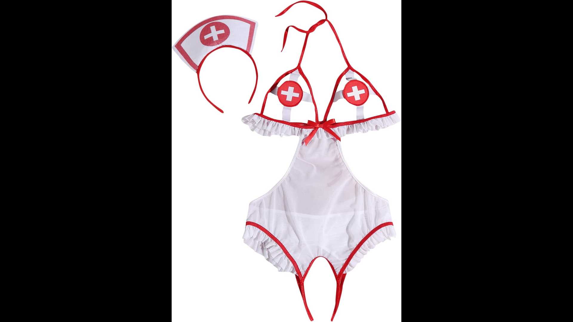 Nurse costume, one-piece, with headband.